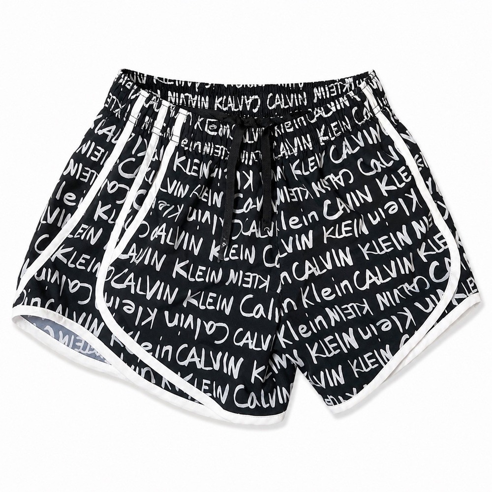 Calvin Klein Performance Running Shorts Women's XS Black White All Over Logo